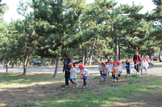 どんぐり拾いに出かけました。